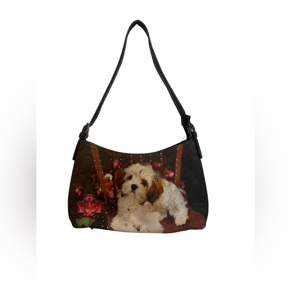 Vintage Cute Dog Print Shoulder Bag